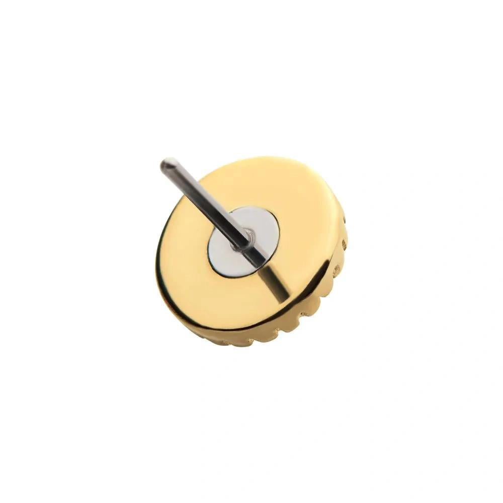 Invictus | 14k gold | Scalloped Bezel Set | synthetic Opal