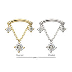 Invictus | 14k gold | Bar with Prong Set Dangle | CZ