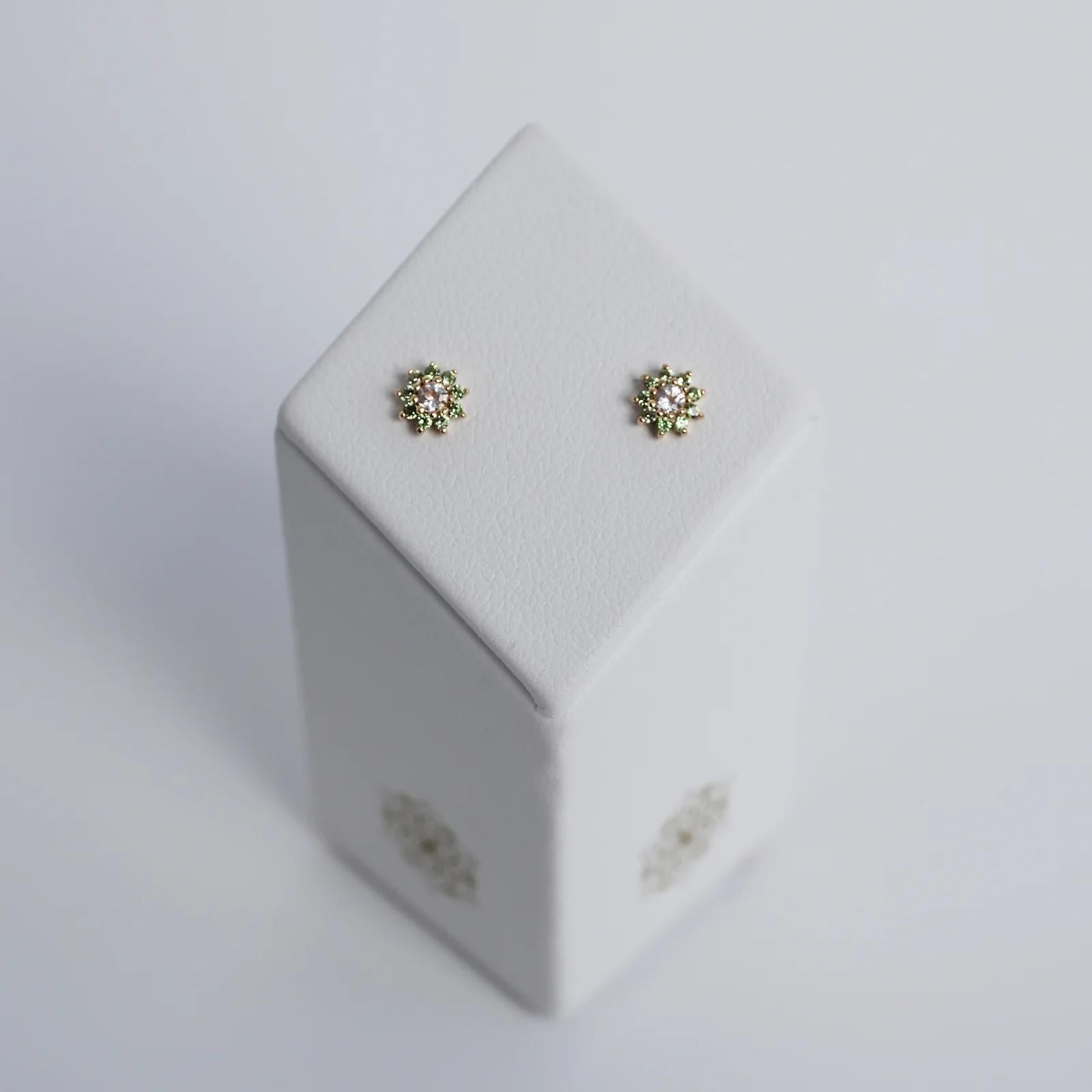 Buddha | 14k gold | Eloise | Tsavorite + White Topaz
