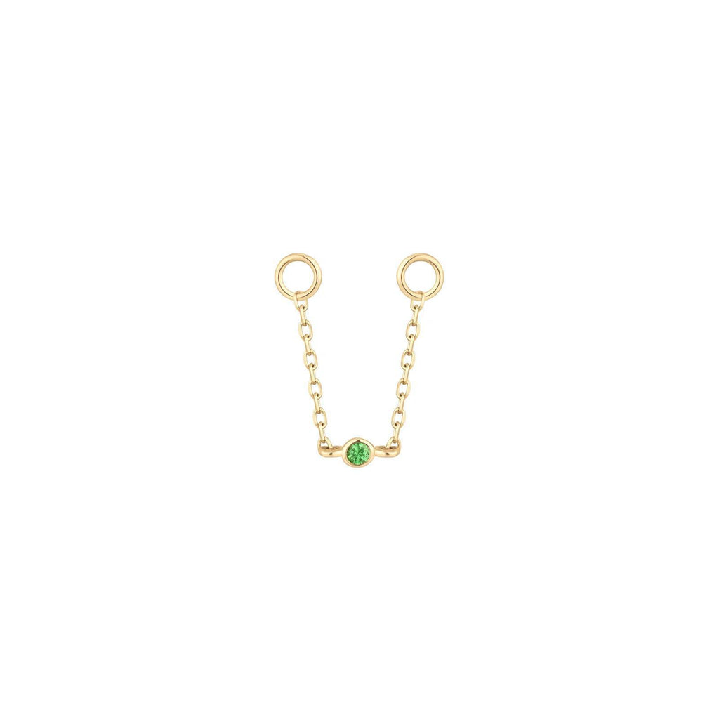 Buddha | 14k gold | Round Center Chain | Tsavorite