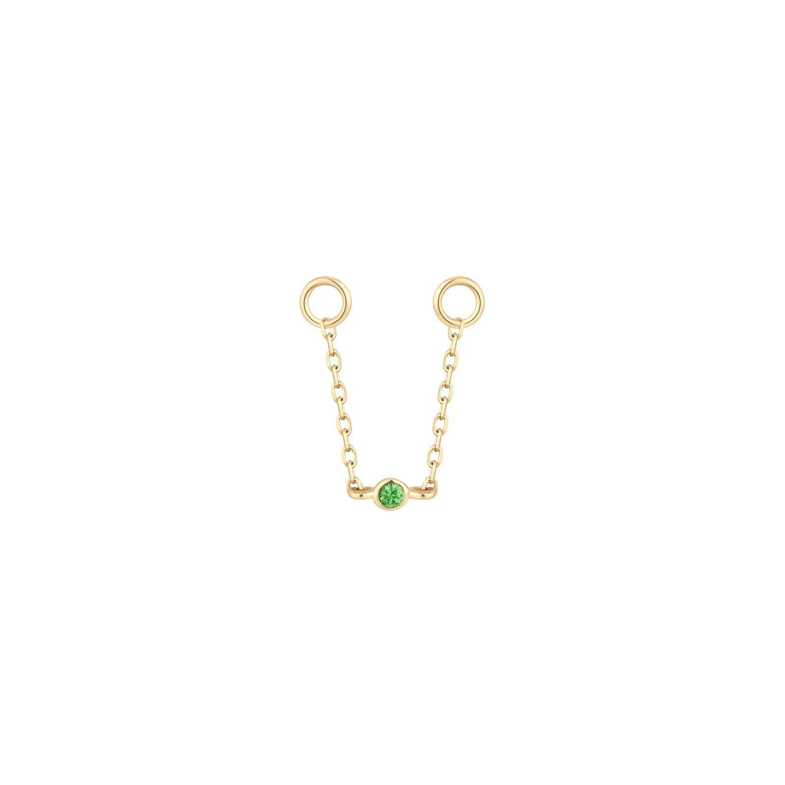 Buddha | 14k gold | Round Center Chain | Tsavorite