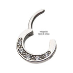 Invictus | 14k white gold | Prong Set 5 CZ | Front Facing Hinged Hoop| Cubic Zirconia