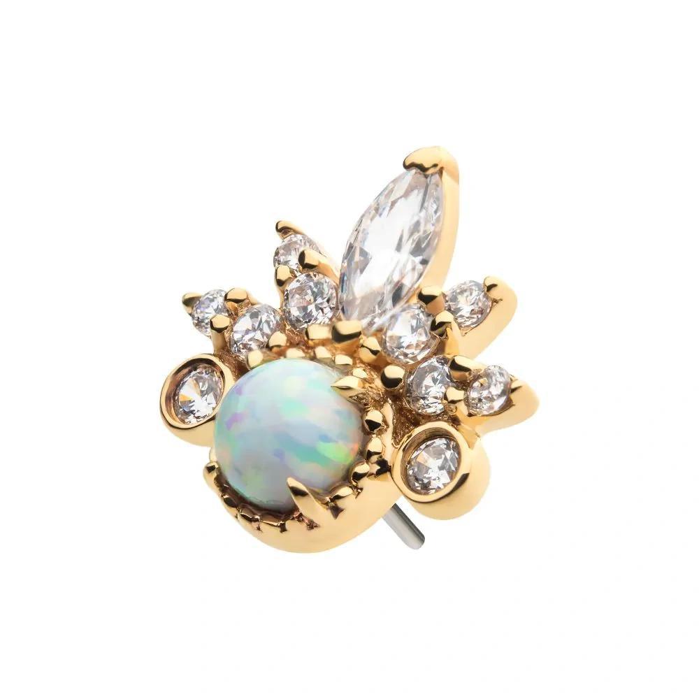 Invictus | 14k gold | Tiara Cluster | CZ/Opal