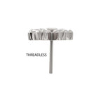 Invictus | Titanium | Threadless Bow Gem Top | Cubic Zirconia