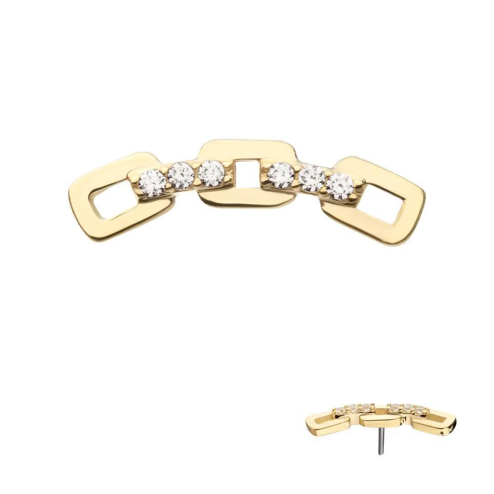 Invictus | 14k gold | Curved Chain Link | CZ