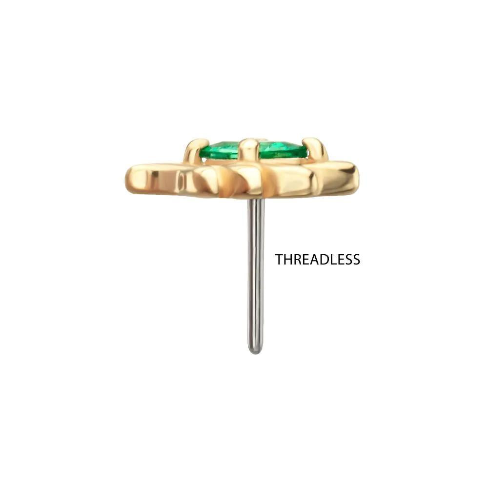 Invictus | 14k gold | Emerald Vine w Marquise | CZ