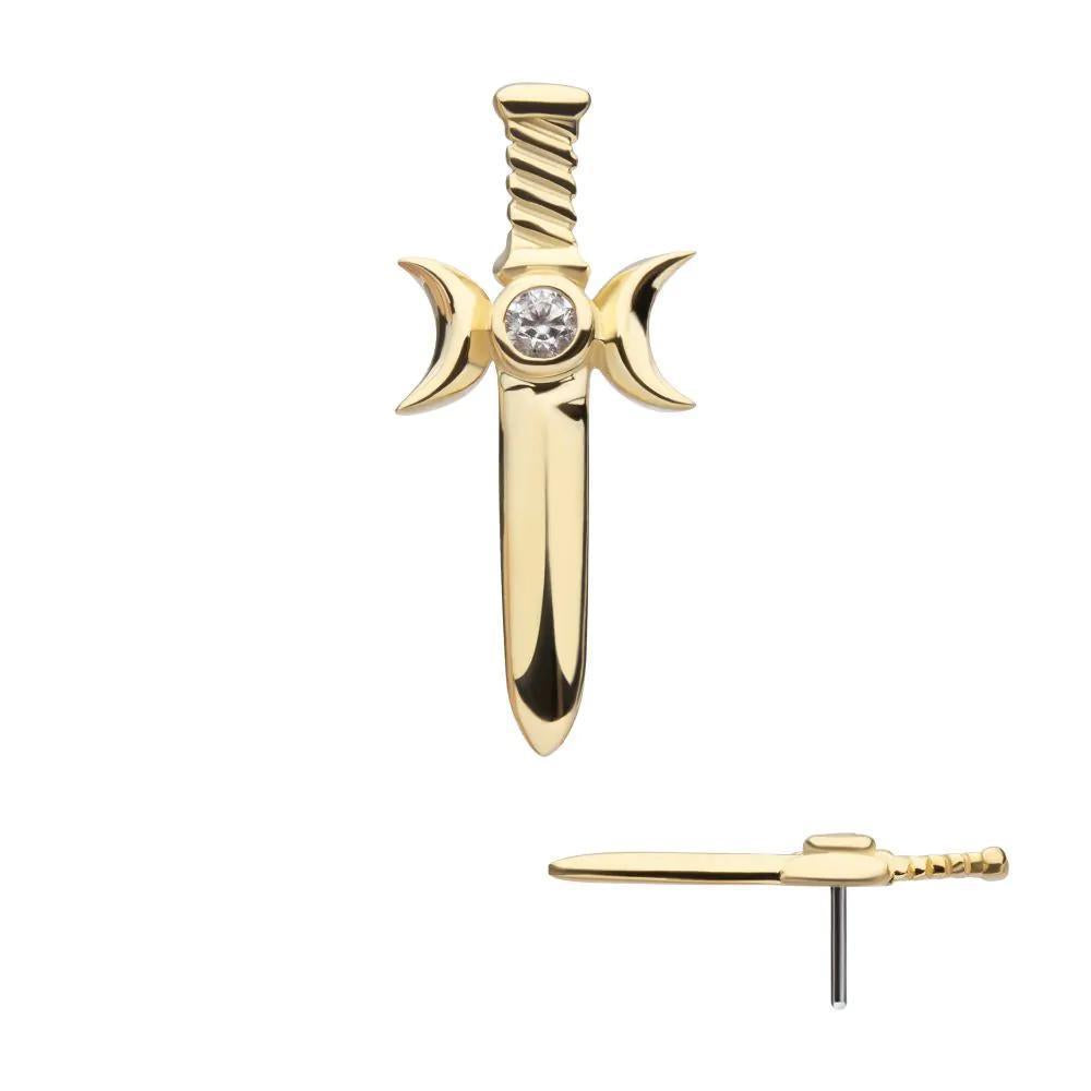 Invictus | 14k gold | Triple Moon Dagger | CZ