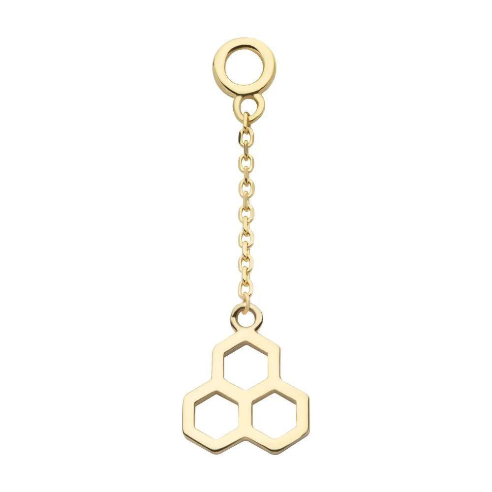 Invictus | 14k gold | Honeycomb Dangle Charm