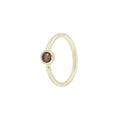 Buddha | 14k gold | Fixed Bezel Seam Ring | Side Set Facing | 2mm Smoky Quartz