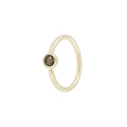 Buddha | 14k gold | Fixed Bezel Seam Ring | Side Set Facing | 2mm Smoky Quartz