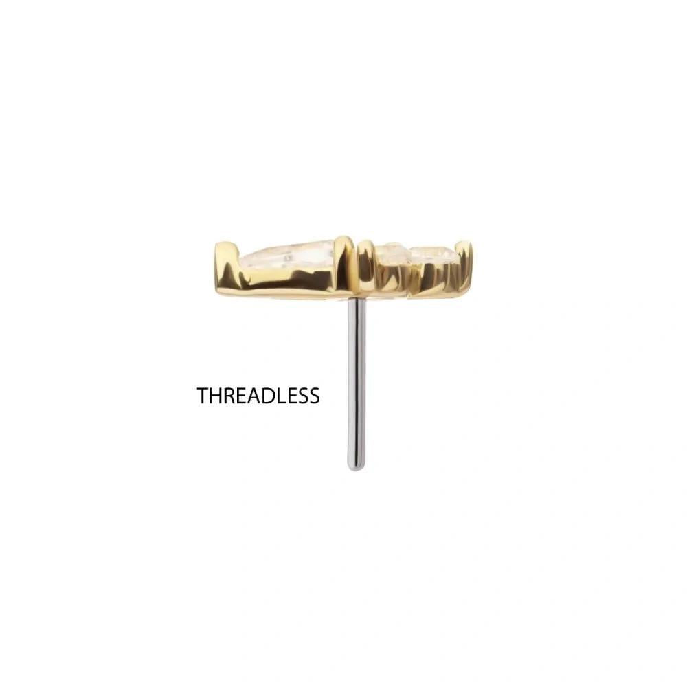 Invictus | 14k gold | Prong Set Trinity | CZ