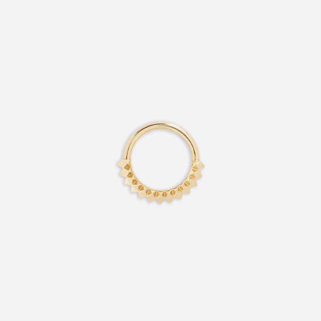 Tether | 14k gold | Petite Carbonado Seam Ring