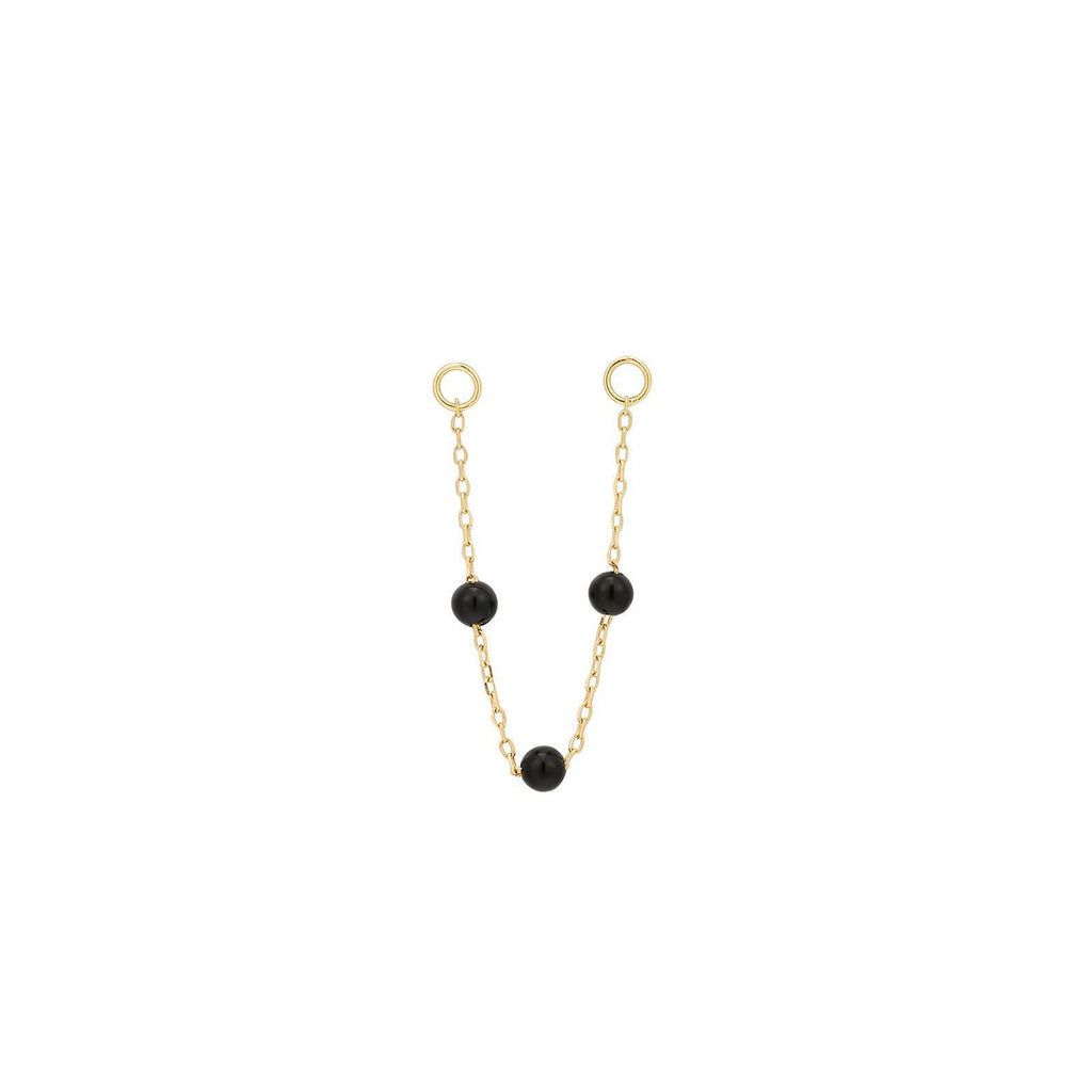 Buddha | 14k gold | 3 Bead Chain | Black Agate