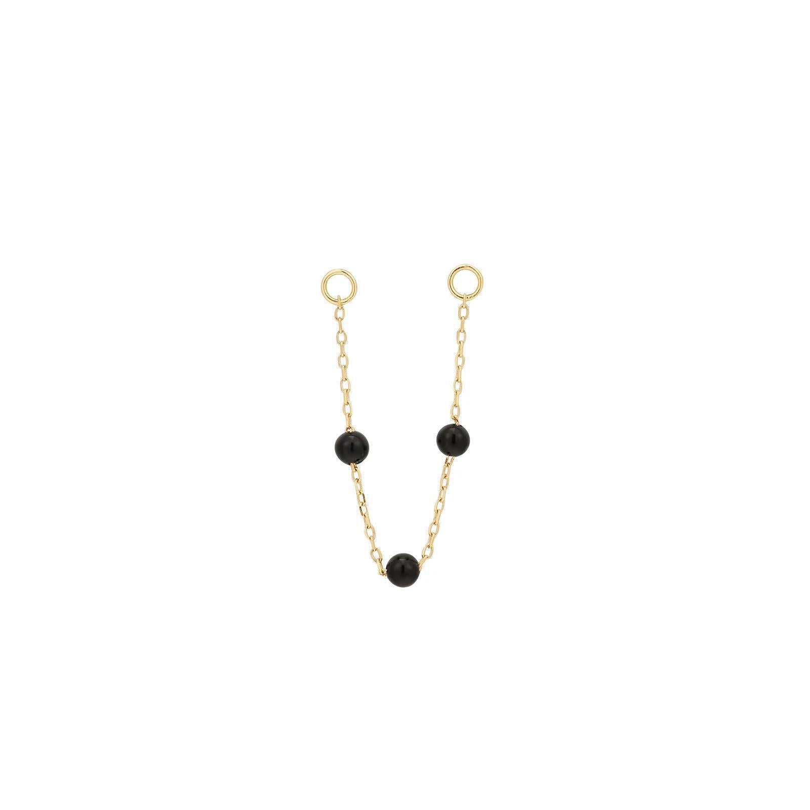 Buddha | 14k gold | 3 Bead Chain | Black Agate