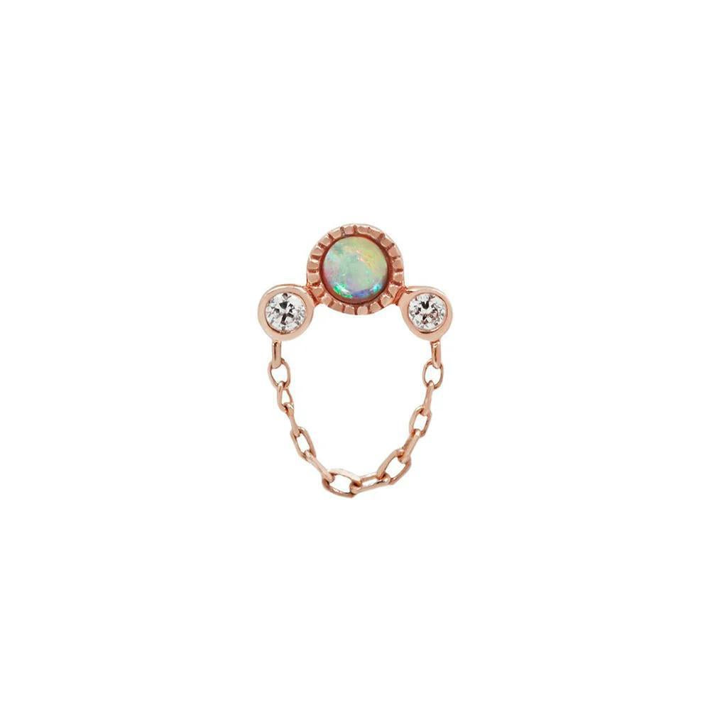 Buddha | 14k gold | Halston | Australian Opal + CZ