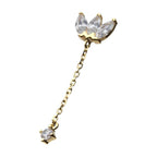 Invictus | 14k gold | Triple Marquise Fan with Chain | CZ