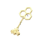 Invictus | 14k gold | Honeycomb with Bee Dangle