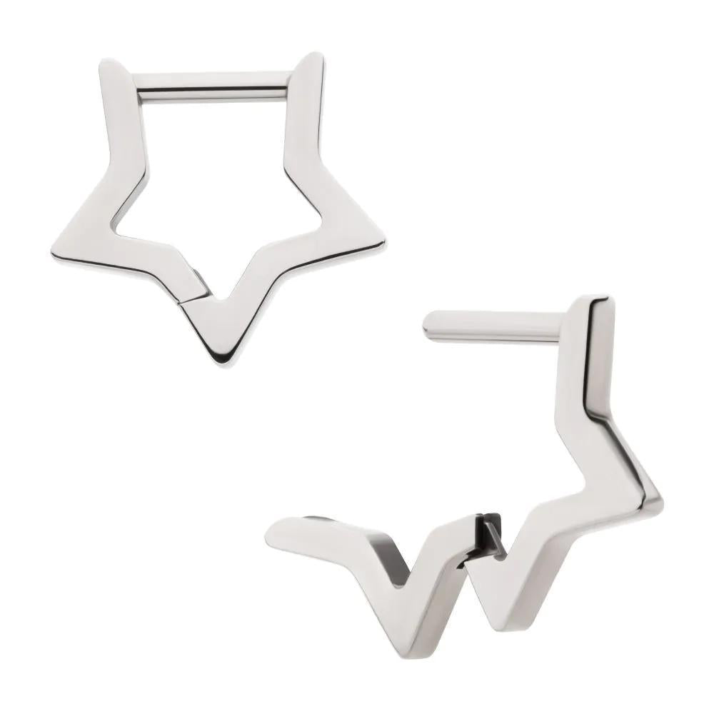 Inv | Titanium | Star Hinged Segment Clicker | 16g 5/16" (8mm)