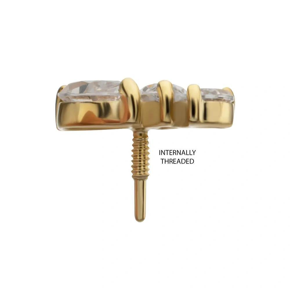 Invictus | 14k gold | Triple Marquise Cluster | CZ