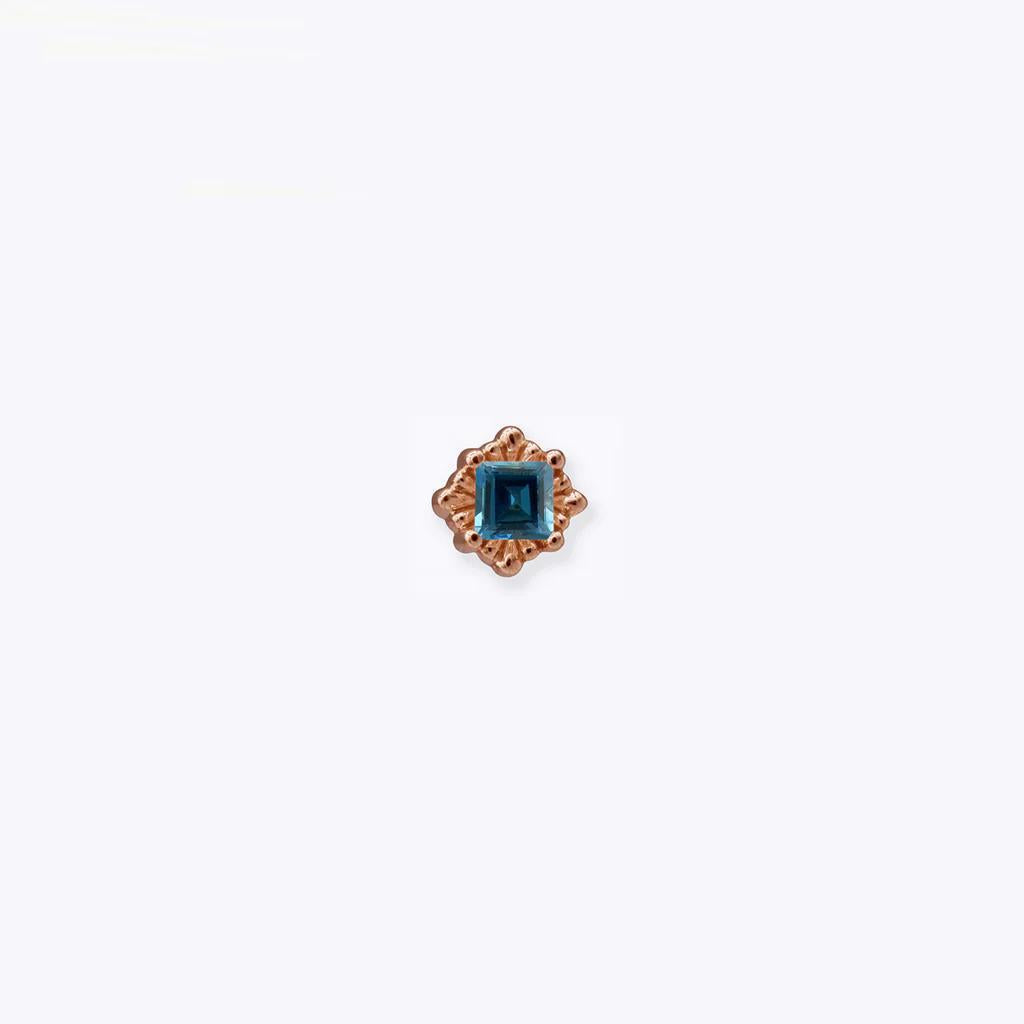 Tether | 14k gold | Melange Princess | London Blue Topaz