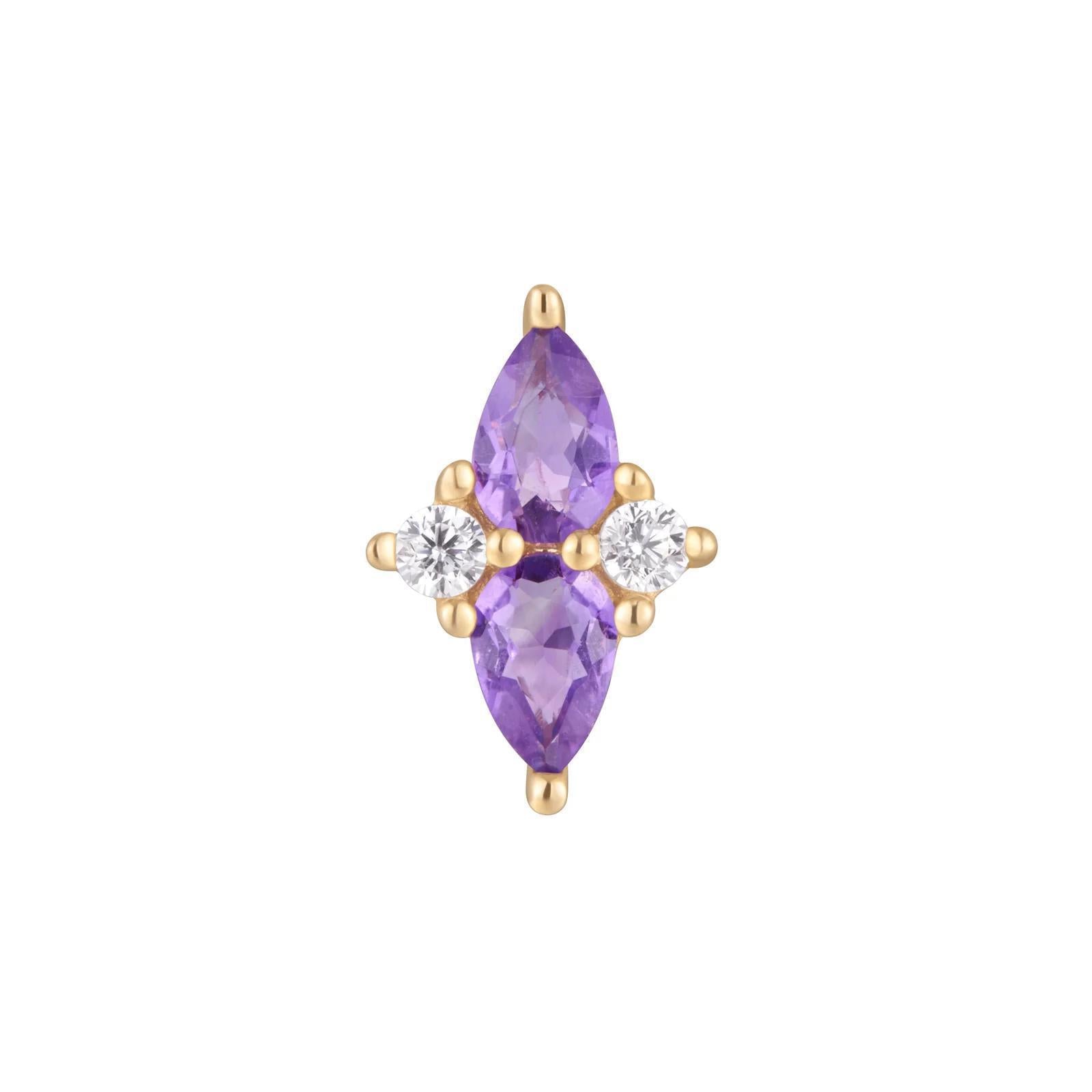 Buddha | 14k gold | Ethereal | Amethyst + CZ