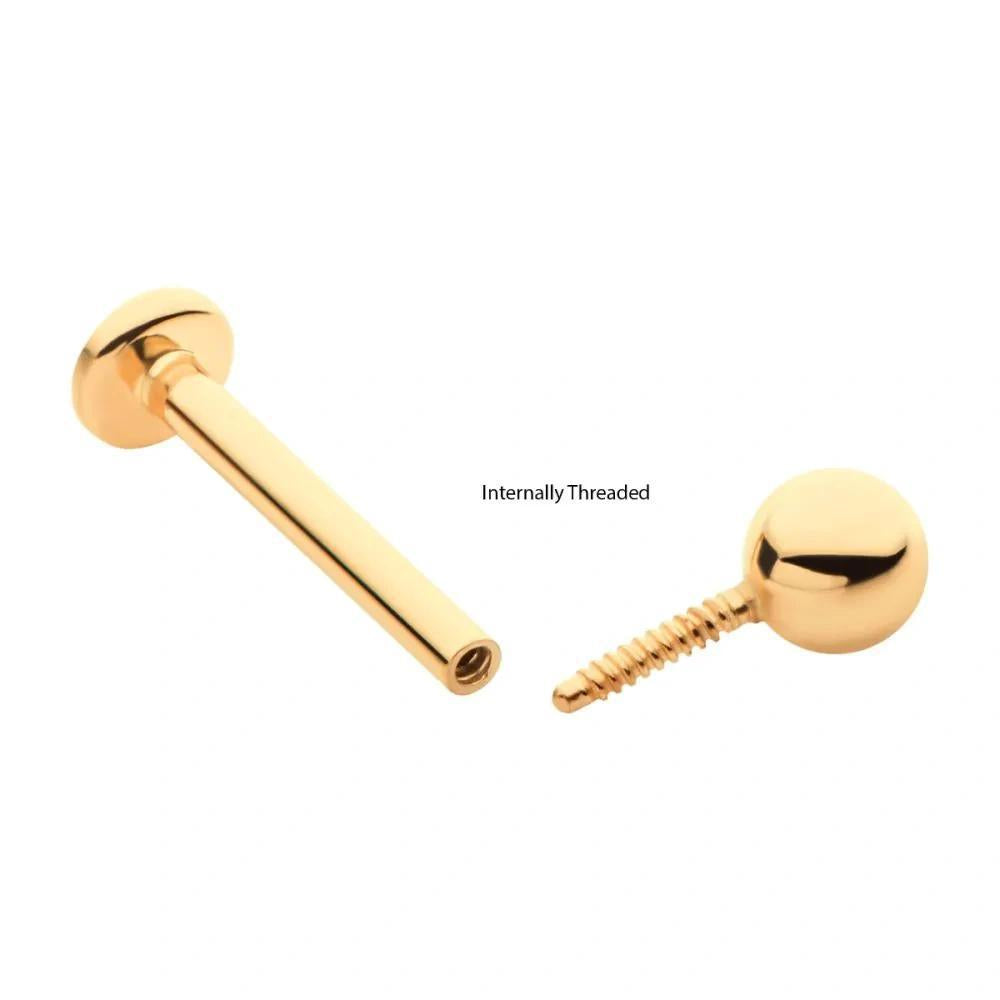 Invictus | 14k gold | Internally Threaded Ball & Labret