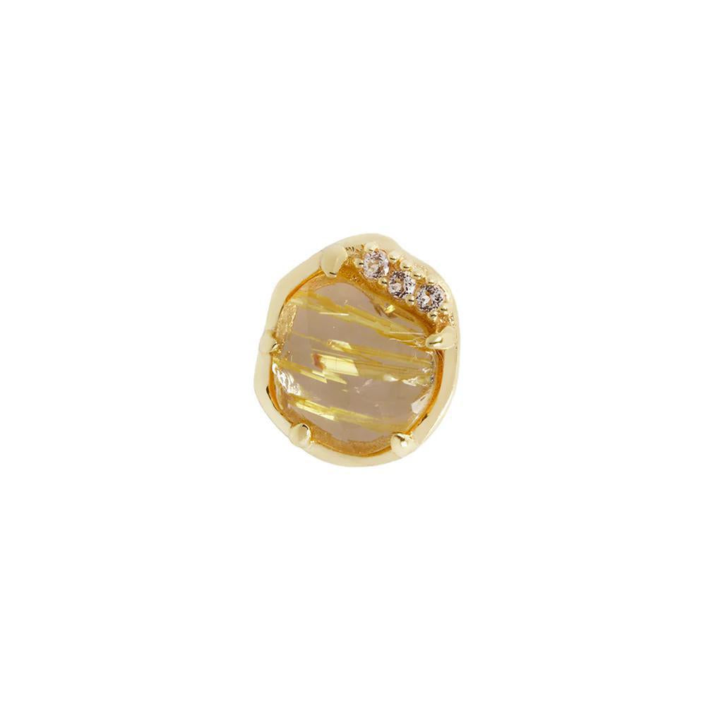 Buddha | 14k gold | Vision | Rutilated Quartz + White Topaz