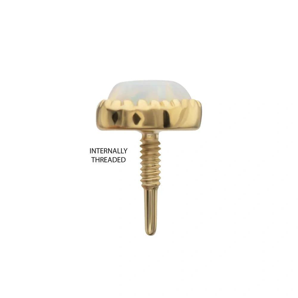 Invictus | 14k gold | Milgrain Teardrop | Synthetic White Opal