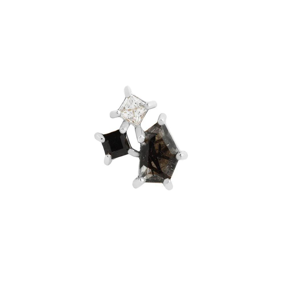 Buddha | 14k gold | Lyra | Tourmalated Quartz + Black Spinel + CZ