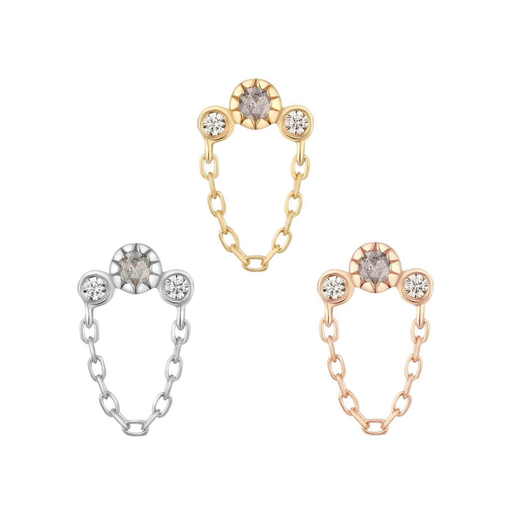 Buddha | 14k gold | Halston | Grey Diamond + White Sapphire