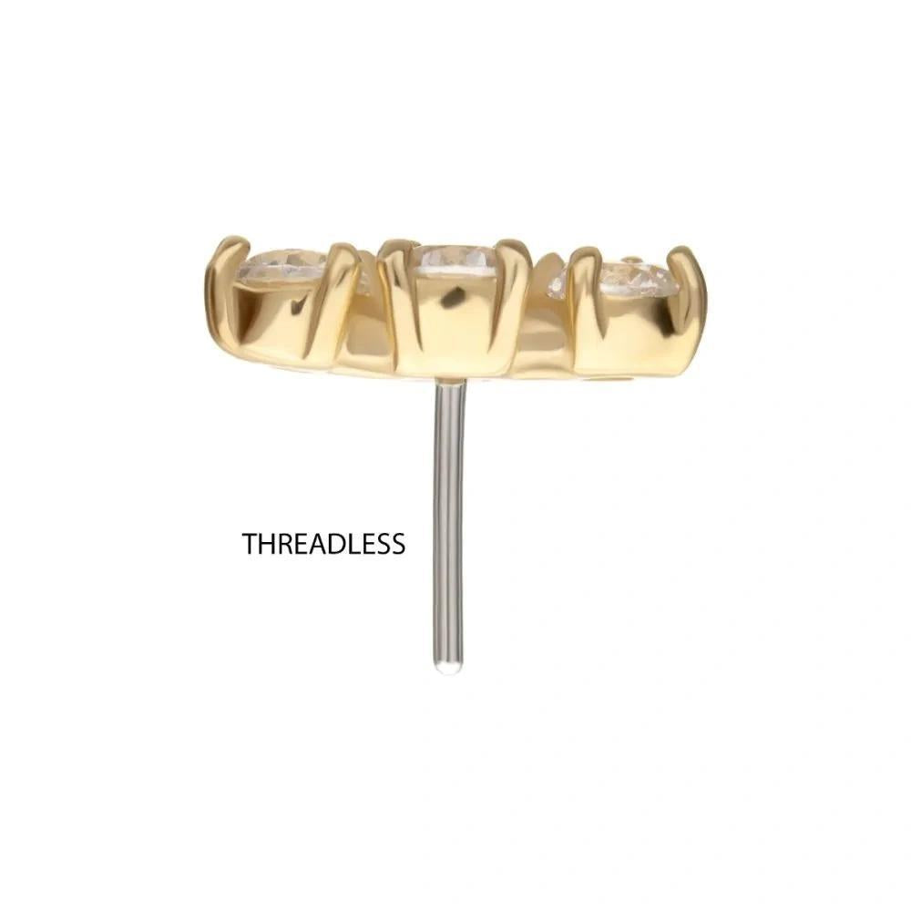 Invictus | 14k gold | Centered Curved Cluster | CZ