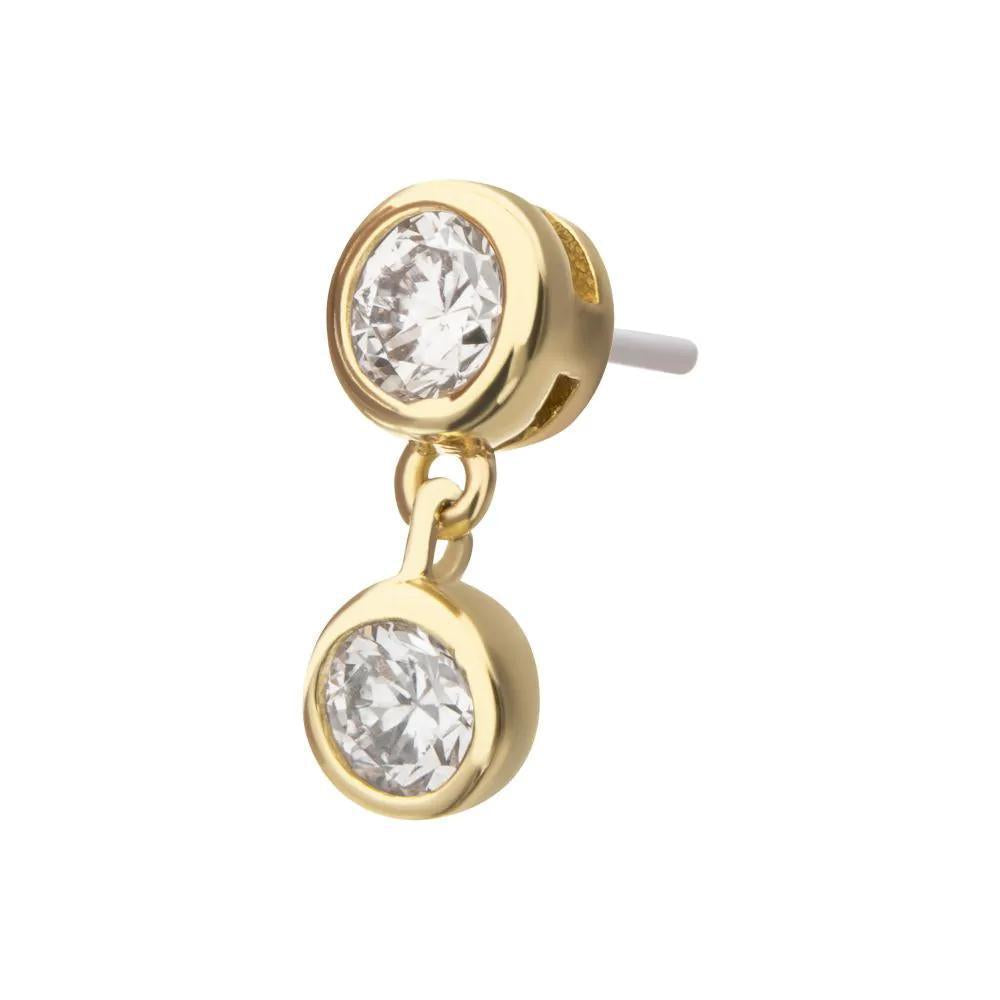 Invictus | 14k gold | Double Bezel Lab-Grown Diamond Dangle | Lab-Grown Diamond