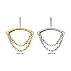 Invictus | 14k gold | Hidden Helix Curved Bar with 2 Tier Chain