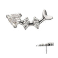 Invictus | Titanium | Threadless Low Profile Fishbone Top w/ Prong Set Gems | Cubic Zirconia