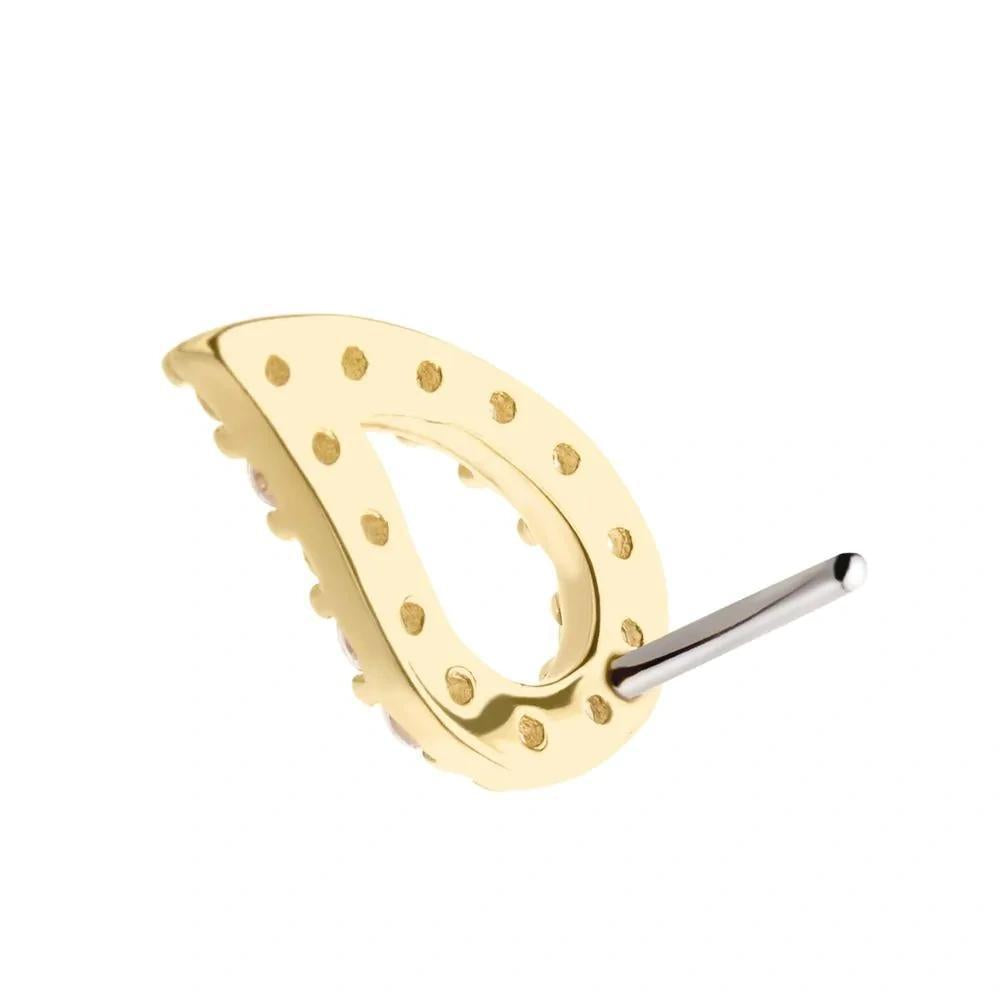 Invictus | 14k gold | Cut Out Teardrop | CZ