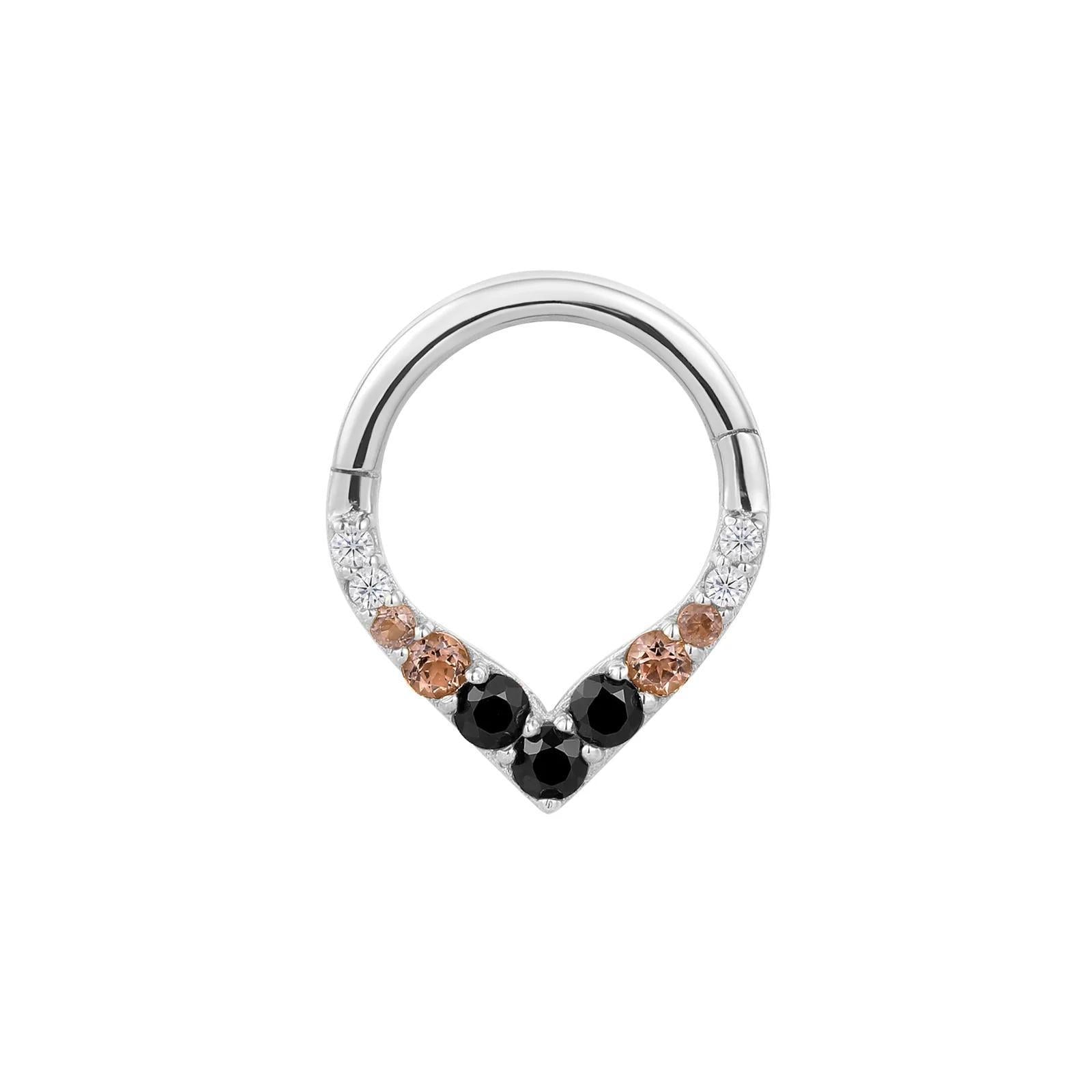 Buddha | 14k gold | Rise + Shine | Smoky Quartz + Black Spinel Ombré