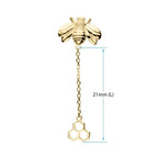 Invictus | 14k gold | Bee with Honeycomb Dangle