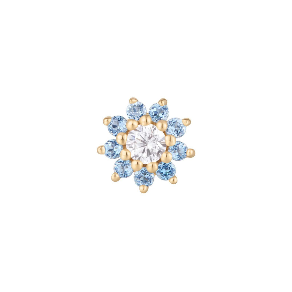 Buddha | 14k gold | Eloise | London Blue Topaz + CZ