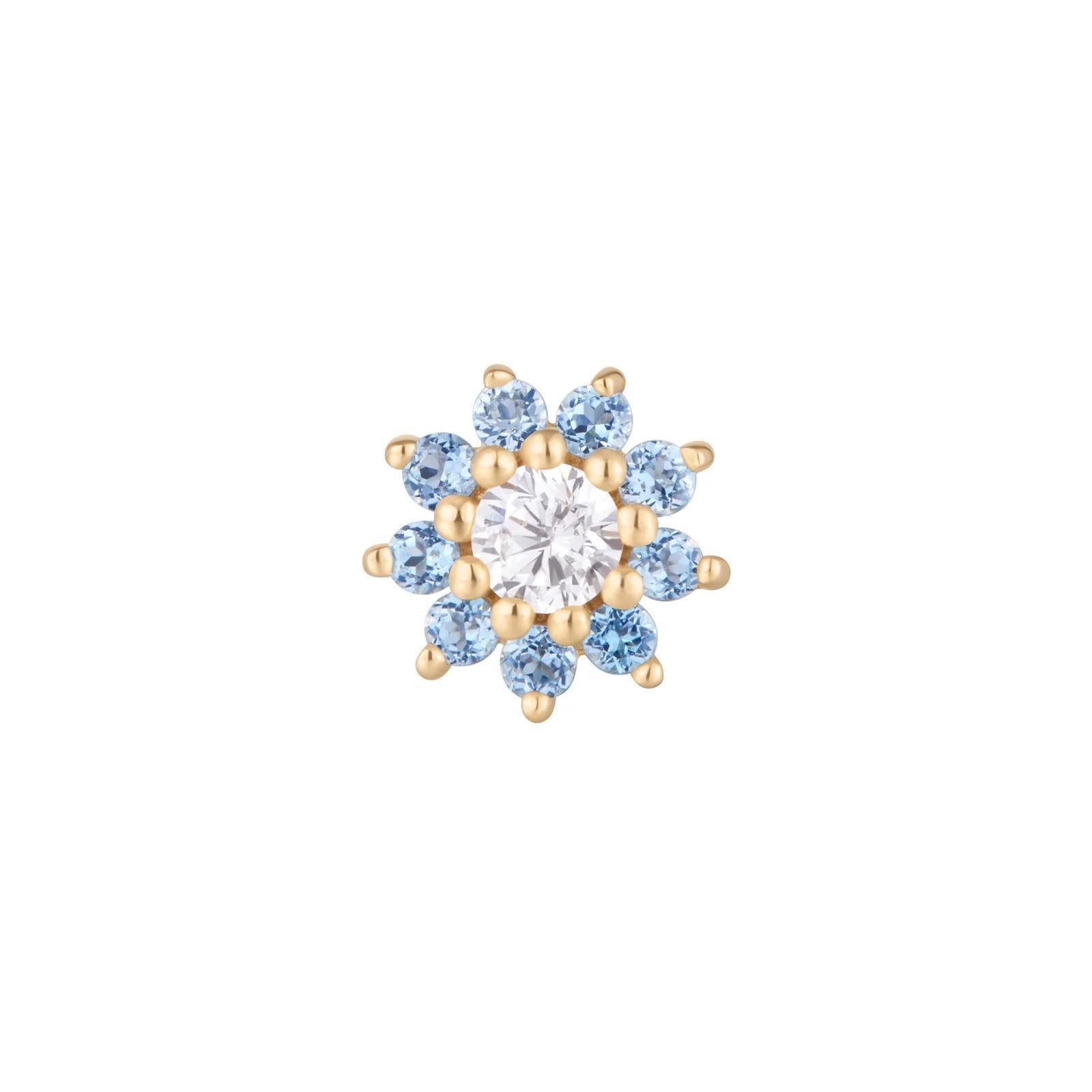 Buddha | 14k gold | Eloise | London Blue Topaz + CZ