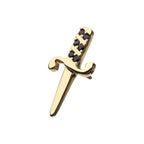Invictus | 14k gold | Bezel Set Dagger | Black CZ