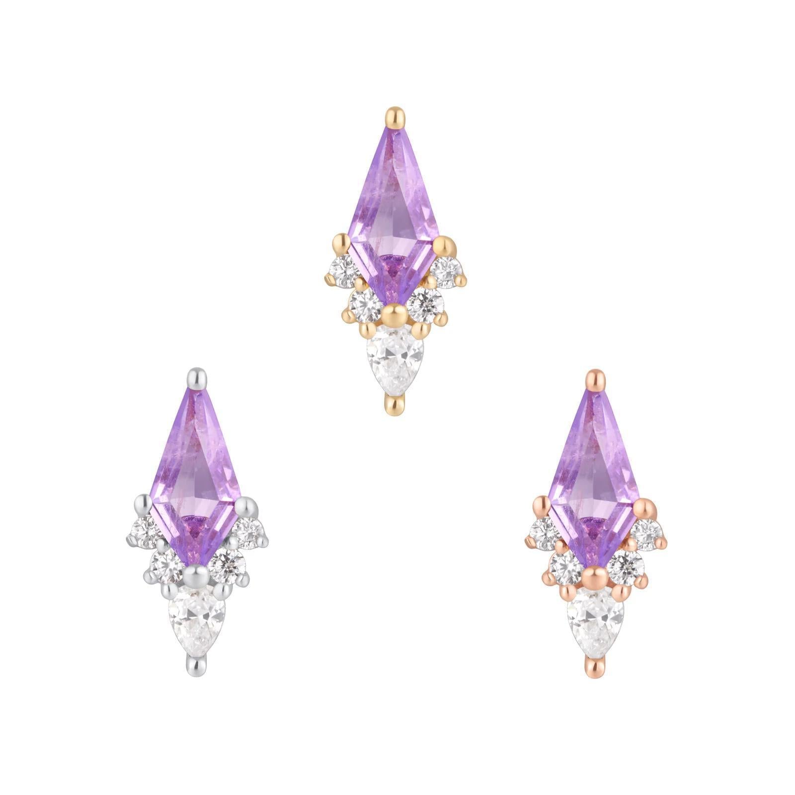 Buddha | 14k gold | Afterglow | Amethyst + CZ
