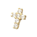 Invictus | 14k gold | Prong Clear 6 CZ Cross Top
