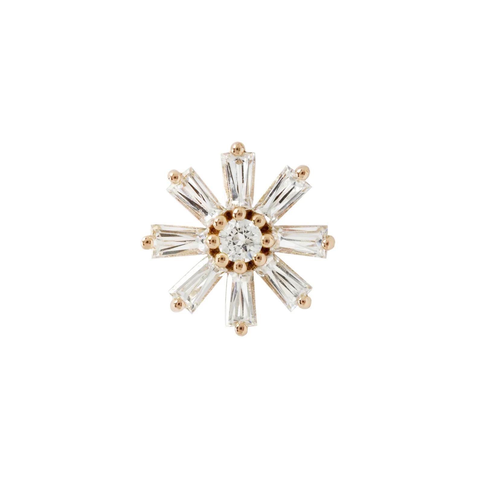 Buddha | 14k gold | Deliah Baguette Flower | Swarovski Crystal CZ