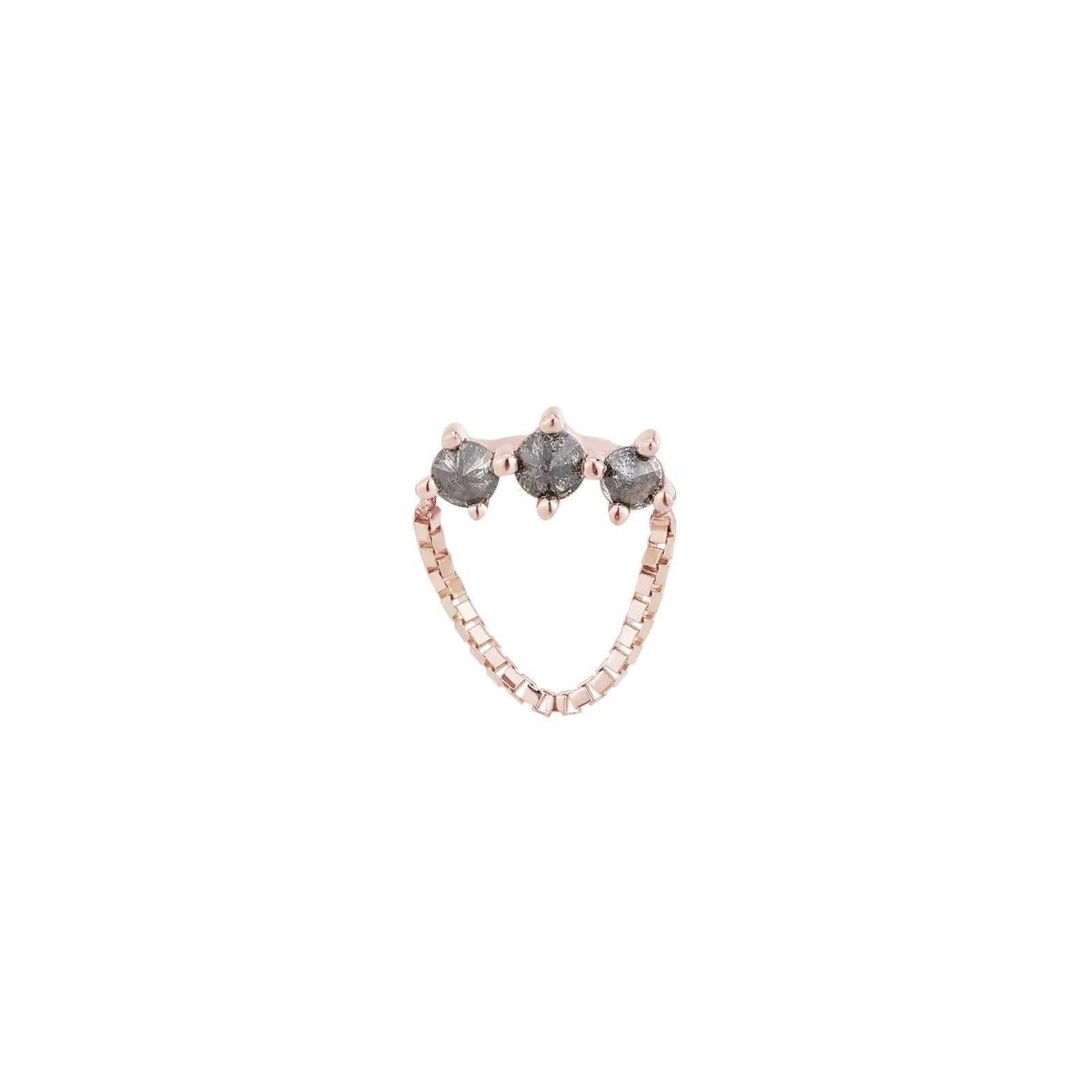 Buddha | 14k gold | Halston Reverse Set | Grey Diamond + CZ