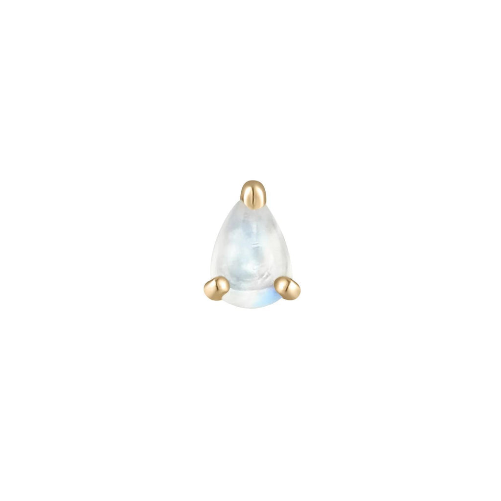 Buddha | 14k gold | Prong Pear | Rainbow Moonstone