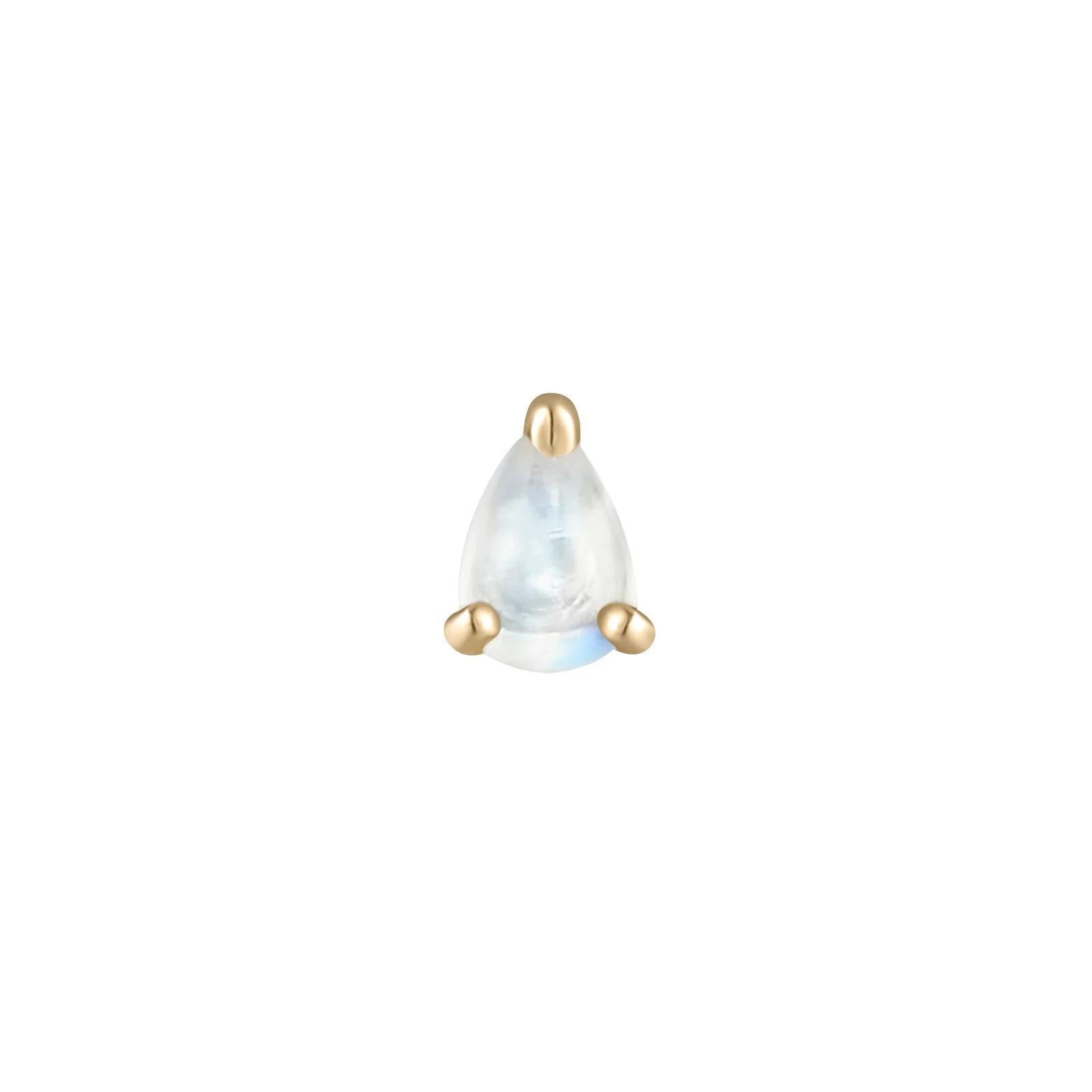 Buddha | 14k gold | Prong Pear | Rainbow Moonstone