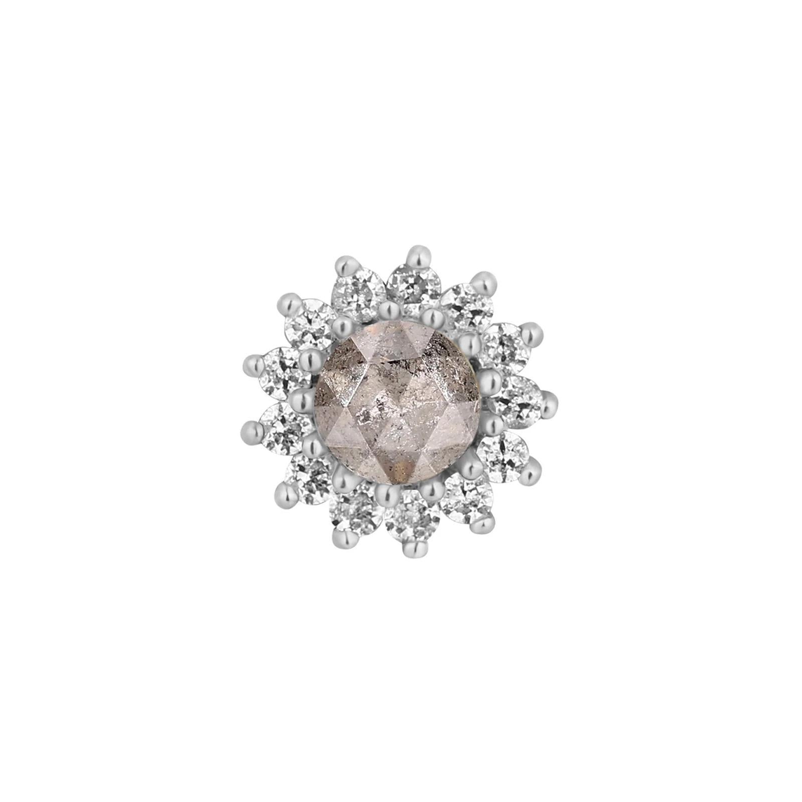 Buddha | 14k gold | Delphine | Grey Diamond + White Sapphire