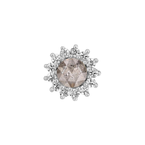 Buddha | 14k gold | Delphine | Grey Diamond + White Sapphire