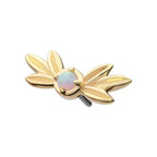 Invictus | 14k gold | Triple Leaf | synthetic White Opal