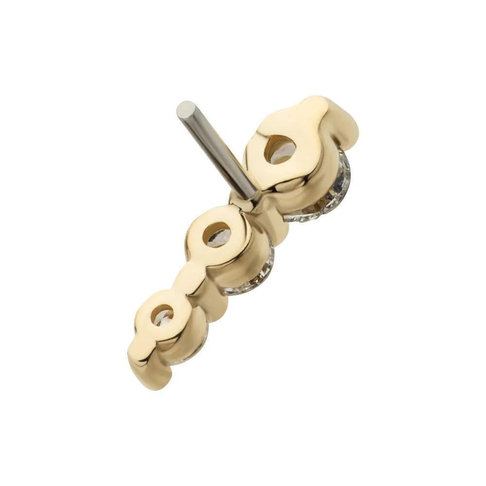 Invictus | 14k gold | 3 Gem Cluster Prong | Lab-Grown Diamond